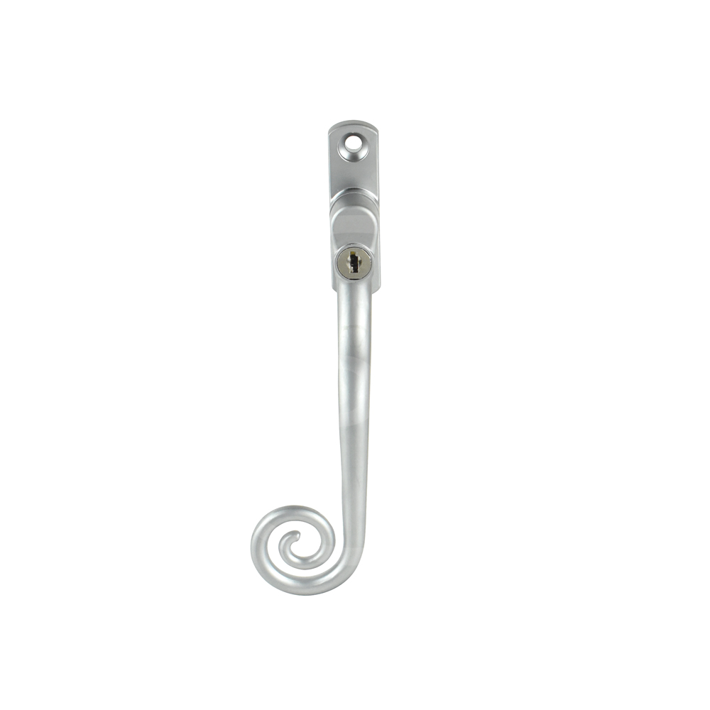 Cornish Heritage Monkey Tail Espag Window Handle - Satin Chrome (Left-Hand)